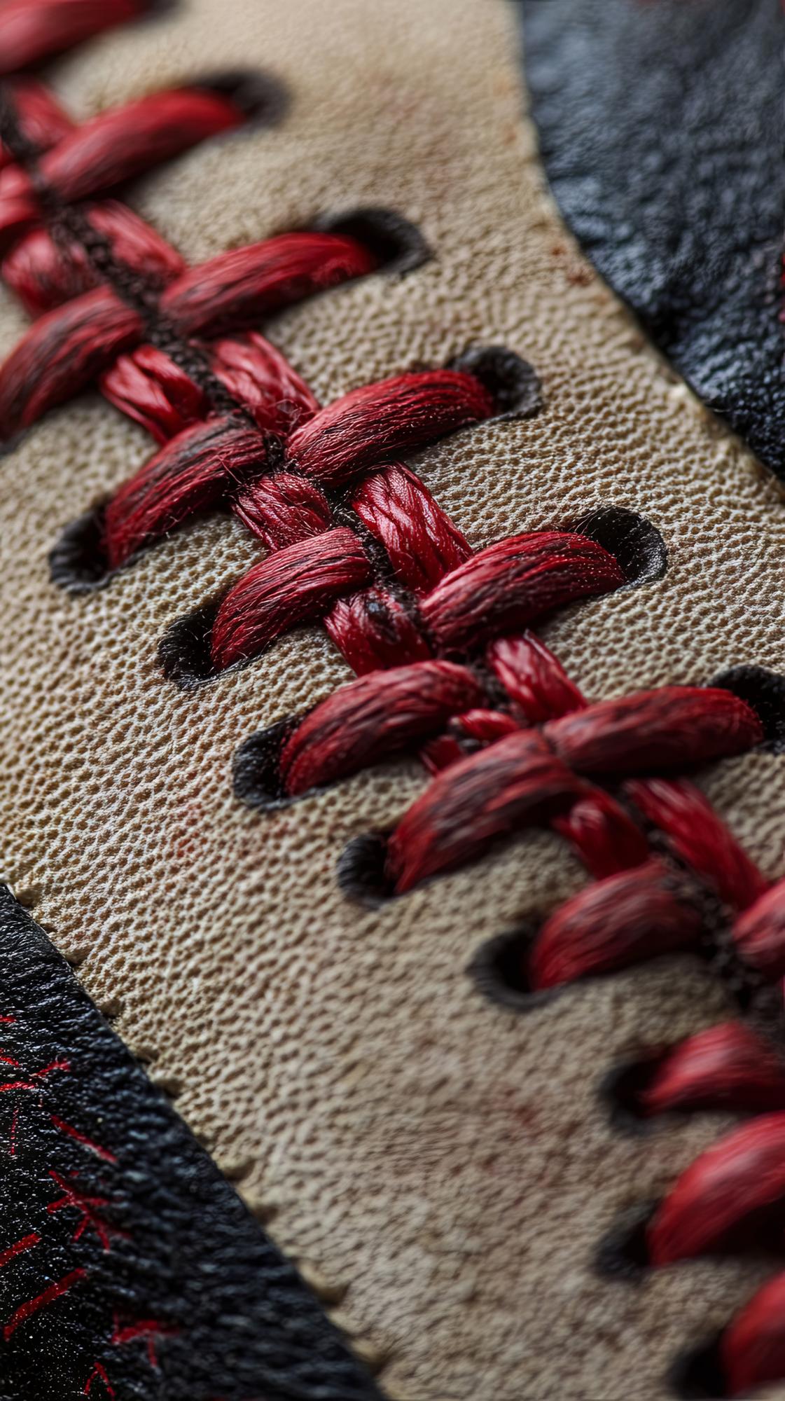 detailed close-up of embroidered fabric with warm tones